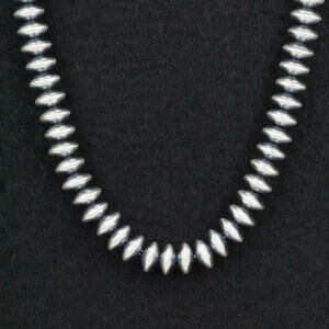 SOLD ON WEBSITE Navajo Pearl Necklace- 14" 6mm Saucer Pearls by Bryannen Halwood